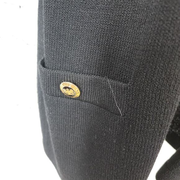 ST. John basic santana Cardigan Sz L padded jacket black short sleeve A34 - Picture 2 of 6